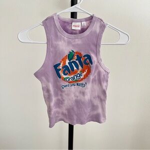 3x$15 Fanta Orange Purple Tie Dye Sleeveless Ribbed Tank Top